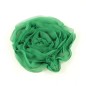Fleur en tissu synthétique vert avec bord pailleté, diamètre 10cm