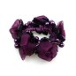 Elastique chouchou cheveux ou bracelet perle fleur - prune