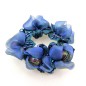Elastique chouchou cheveux ou bracelet perle fleur - bleu