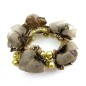 Elastique chouchou cheveux ou bracelet perle fleur - beige