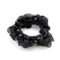 Elastique chouchou cheveux ou bracelet perle fleur - noire