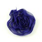 Fleur en tissu synthétique bleu dur avec bord pailleté, diamètre 7cm