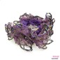 Elastique chouchou cheveux tissu perles brodées - mauve