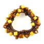 Bracelet ou élastique cheveux perles - marron jaune