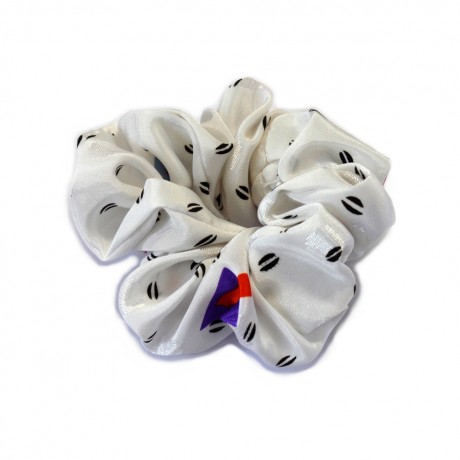 Elastique chouchou cheveux fantaisie blanc