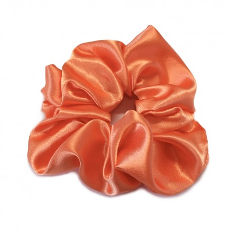 Gros chouchou élastique cheveux satin - orange