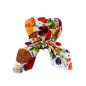 Gros chouchou élastique à pan motif fruits - blanc