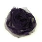 Fleur en tissu synthétique violet avec bord pailleté, diamètre 7cm