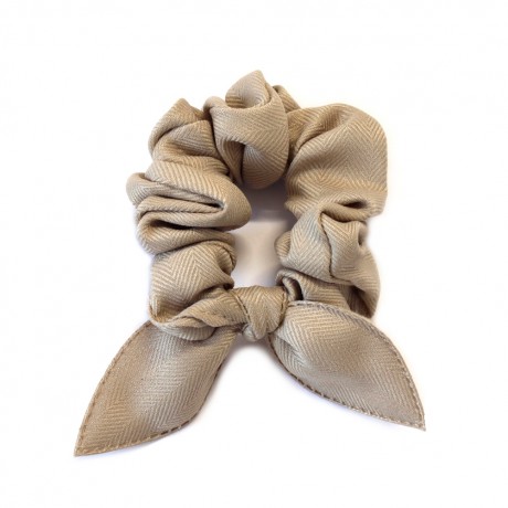 Chouchou élastique cheveux noeud - beige