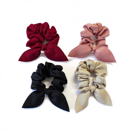 Chouchou élastique cheveux noeud - beige
