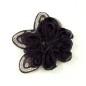 Fleur en tissu synthétique et sequins violet 11x9.5cm.