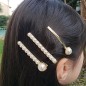 Lot de 3 barrette cheveux perles environ 6cm Lot de 3 barrette cheveux perles environ 6cm