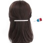 Barrette cheveux Made in France paillette fine longue 10cm - argenté