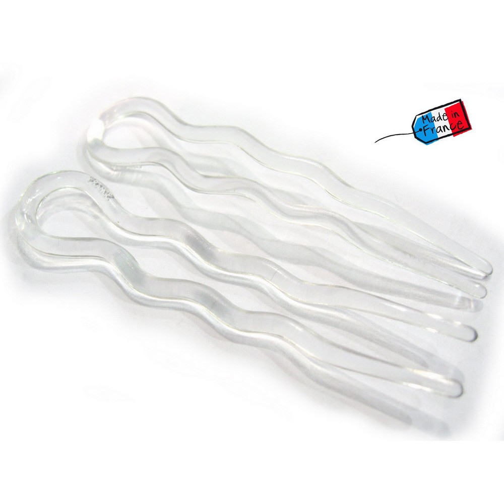 Epingle cheveux en plastique lot de 6pcs transparent