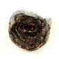 Fleur en tissu synthétique couleur marron imprimé fleur environ 9cm.