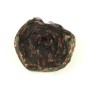 Fleur en tissu synthétique couleur marron imprimé fleur environ 9cm.