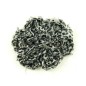 Grosse fleur plate blanc/noir en tissu synthétique 7.5cm