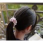 Bracelet ou élastique cheveux perles - rose