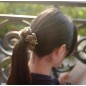 Elastique chouchou cheveux ou bracelet perle fleur - beige