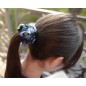Elastique chouchou cheveux ou bracelet perle fleur - bleu