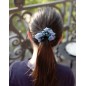 Elastique chouchou cheveux ou bracelet perle fleur - bleu