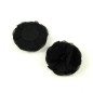 2 fleurs en tissu synthétique noir avec une perle au centre diamètre 6cm.