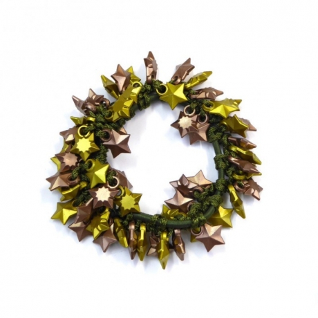 Elastique cheveux perles étoile ou bracelet - doré marron