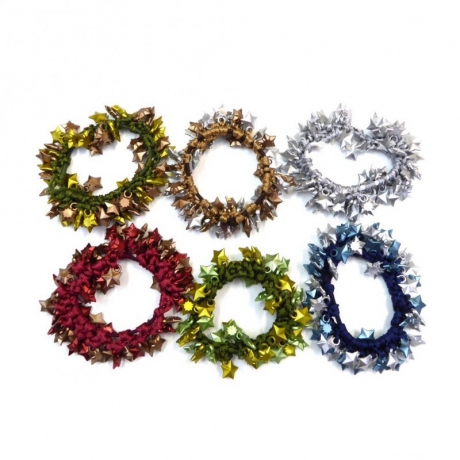 Elastique cheveux perles étoile ou bracelet - doré marron