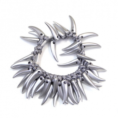 Elastique cheveux ou bracelet perles pointues - argent