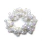 Elastique chouchou cheveux ou bracelet perles - blanc irisé