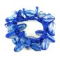 Elastique cheveux ou bracelet perles ovale transparente - bleu