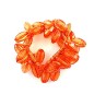 Elastique cheveux ou bracelet perles ovale transparente - orange