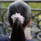 Elastique cheveux ou bracelet perles transparentes - rose