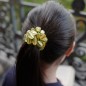 Elastique cheveux ou bracelet perles ovale transparente - vert