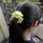 Elastique chouchou cheveux ou bracelet perle fleur - vert