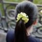 Elastique chouchou cheveux ou bracelet perle fleur - vert