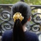 Elastique chouchou cheveux ou bracelet perle fleur - jaune