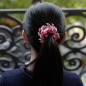 Elastique chouchou cheveux ou bracelet perle fleur - rouge