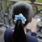 Elastique chouchou cheveux ou bracelet perle fleur - bleu