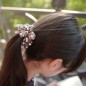 Elastique chouchou cheveux ou bracelet perles - gris