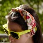 Bandeau headband cheveux tissu imprimé fruits, modulable - ivoire Bandeau headband cheveux tissu imprimé fruits, modulable - ivoire