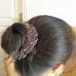 Elastique chouchou cheveux tissu perles brodées - mauve