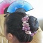 Elastique chouchou cheveux ou bracelet perle fleur - rose clair