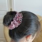 Elastique chouchou cheveux ou bracelet perle fleur - mauve