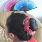 Elastique chouchou cheveux ou bracelet perle fleur - rouge