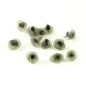 Lot de 10 petites fleurs en tissu organza gris environ 12mm