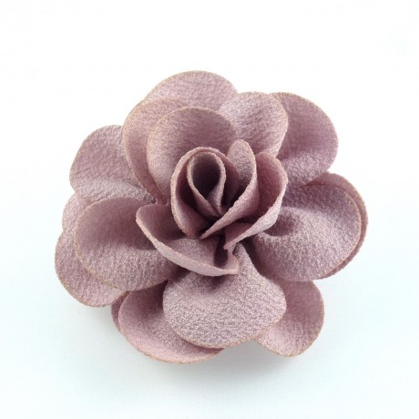 Fleur camélia en tissu synthétique diamètre 7cm - mauve