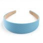 Serre tête large satin rayures - bleu