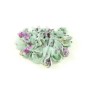 Fleur en tissu synthétique imprimé fleur 9.5cmx7cm - vert menthe
