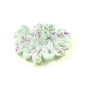Fleur en tissu synthétique imprimé fleur 9.5cmx7cm - vert menthe